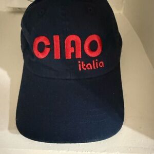 Ciao Italia Universal Thread Navy Cap NWOT